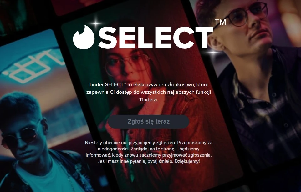 tinder select w Polsce