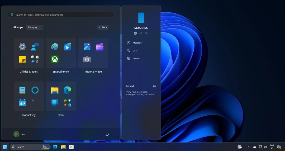 Windows 11 nowe menu start