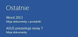 Word 2013: Usuwanie listy ostatnio otwartych dokumentów